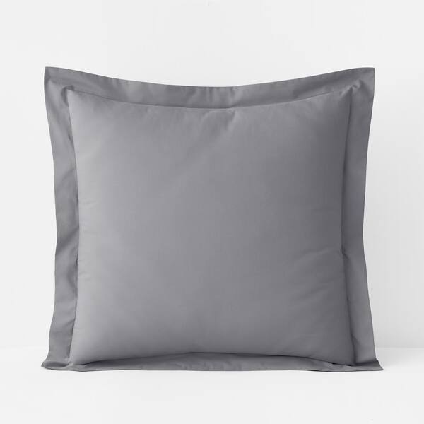 The Company Store Legends Hotel Organic Cotton Dark Gray Cotton Percale Euro Sham