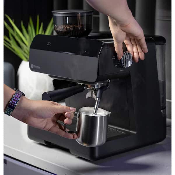 GE Profile 1- Cup Semi Automatic Espresso Machine in Black with