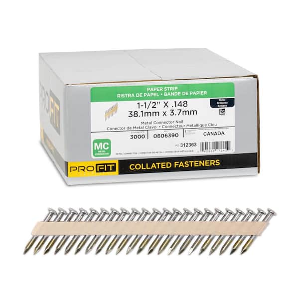 1-1/2 in. x 0.148 33-Degree Bright Finish Smooth Shank Paper Tape Joist Hanger Nails (3000 -Per Box)