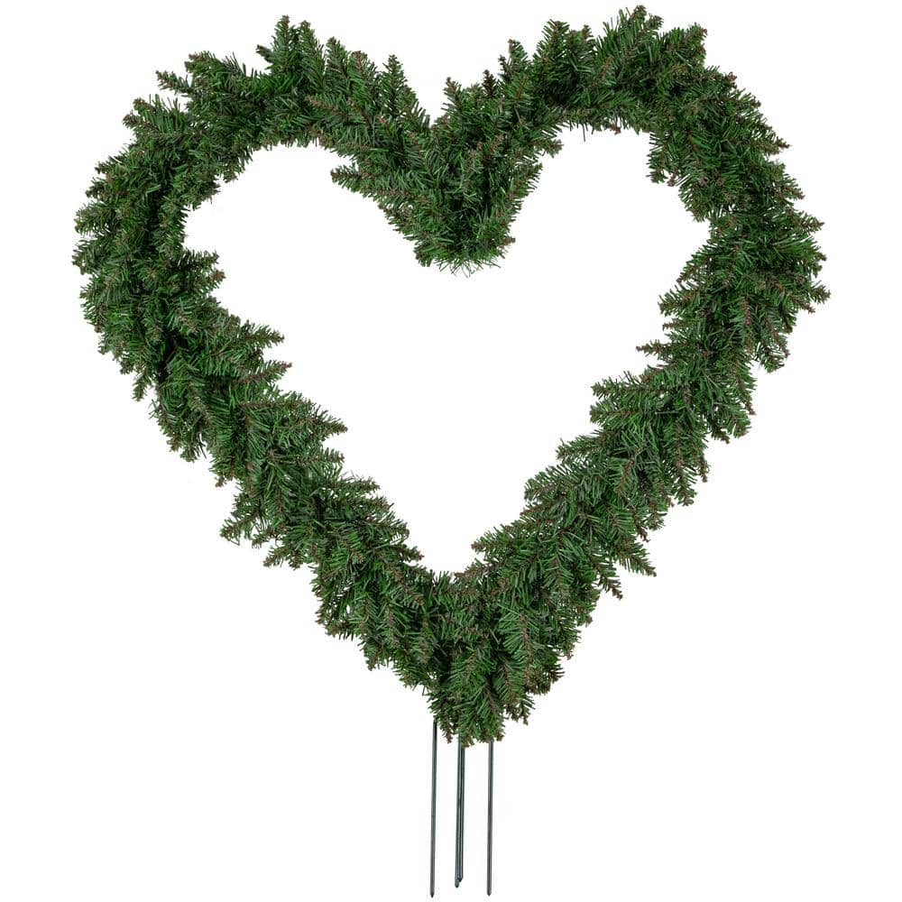 1pc, Valentine's Day Wreath For Front Door, Wire Heart Wreath For