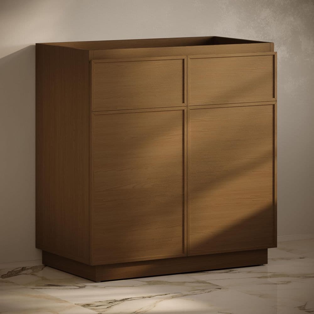 St. Tropez 36" Freestanding Brown Oak Bathroom Vanity Cabinet