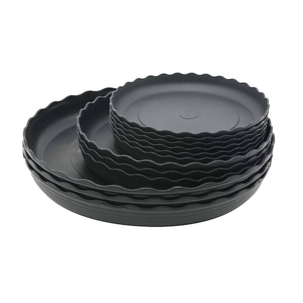 OGETFUUR 12 Pcs 6 8 10 in. Durable Plastic Plant Tray, Plant Saucer Round Plant Pot Saucers, Drip Tray for Outdoor Garden
