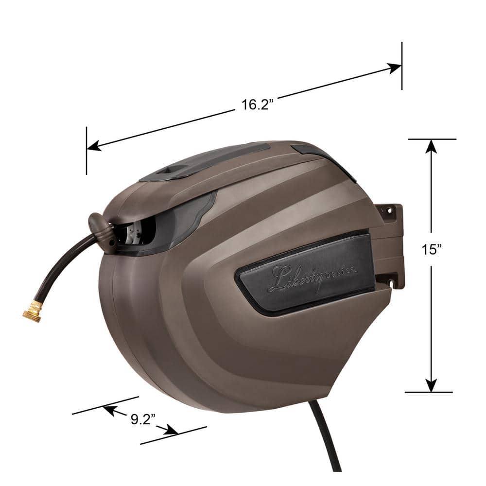 Brown Molded Plastic Wall Mounted Retractable Hose Reel