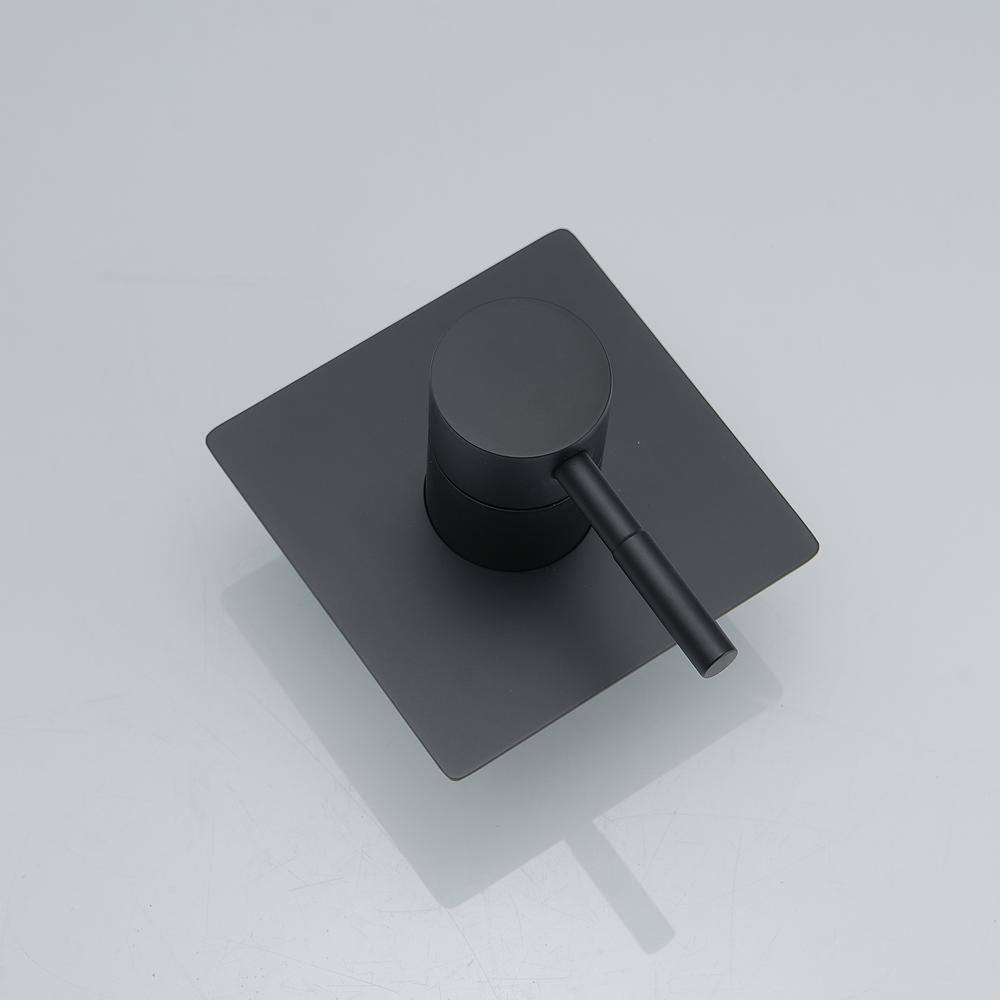 Matte Black Wall-Mount Single Handle Waterfall Bathroom Faucet