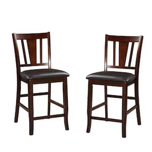 41 in. H Dark Brown and Black Wooden High Chair (Set of 2)