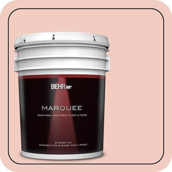 BEHR MARQUEE 5 gal. #200E-2 Salmon Tint Flat Exterior Paint & Primer