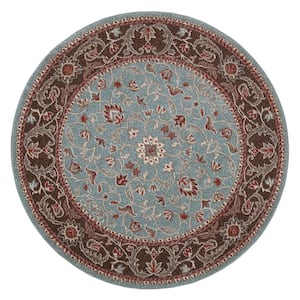 Chester Flora Blue 5 ft. Round Area Rug