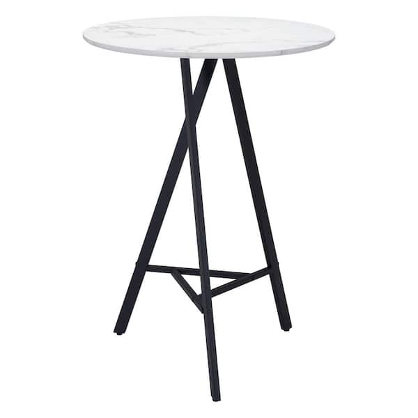 ZUO Rouen 31.5 in. Round White MDF Top with Steel Frame Dining Table (Seats 2)