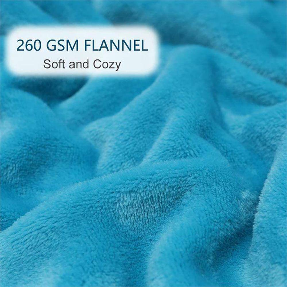 Blue Fleece Machine Washable Throw Blanket 50" x 60"