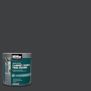 1 qt. #HDC-MD-04 Totally Black Semi-Gloss Enamel Interior/Exterior Cabinet, Door & Trim Paint