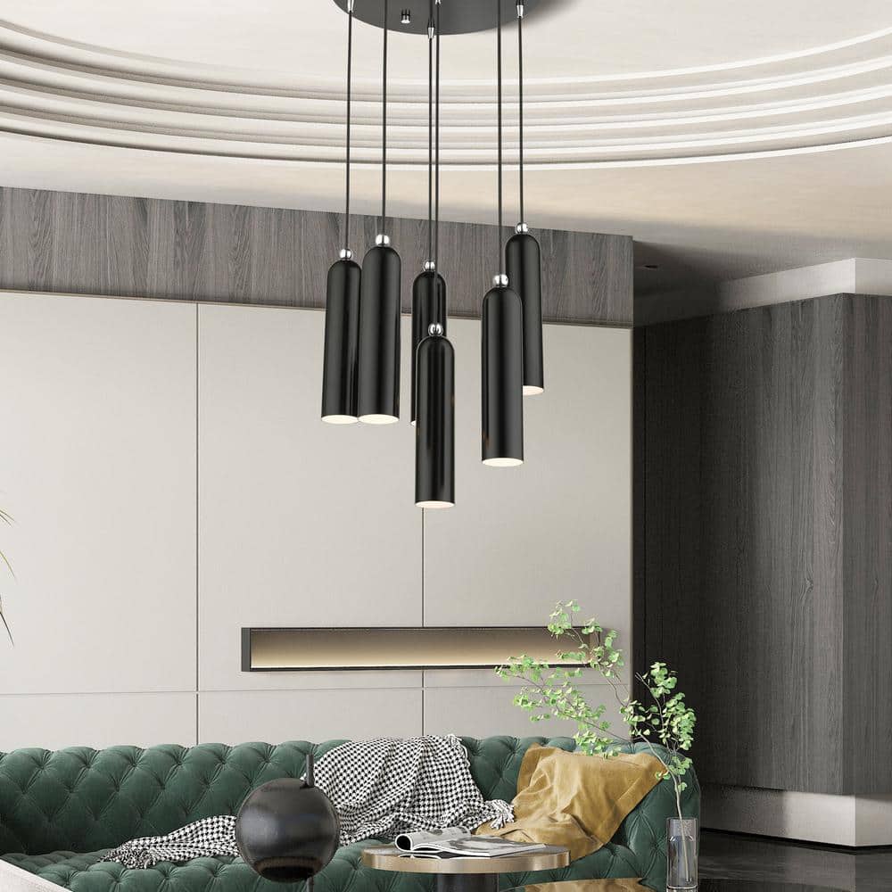 Ardmore 6-Light Shiny Black Chrome LED Pendant