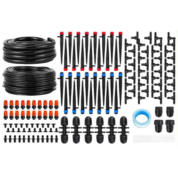 Unbranded 240 ft. Automatic Drip Irrigation Plant Watering System Kit with 1/2 in. Hose 1/4 in. Distribution Tubing & Accessories
