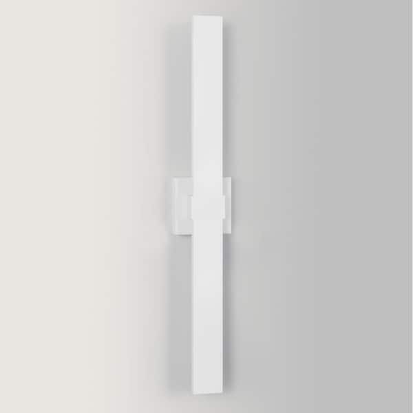 LamQee 1-Light White Hardwired LED Outdoor Wall Sconce