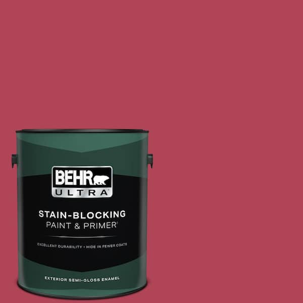 BEHR ULTRA 1 gal. #130B-7 Cherry Wine Semi-Gloss Enamel Exterior Paint & Primer