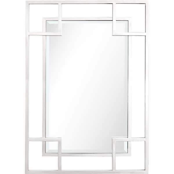 HomeRoots 29 in. W x 42 in. H Metal Silver Decorative Mirror