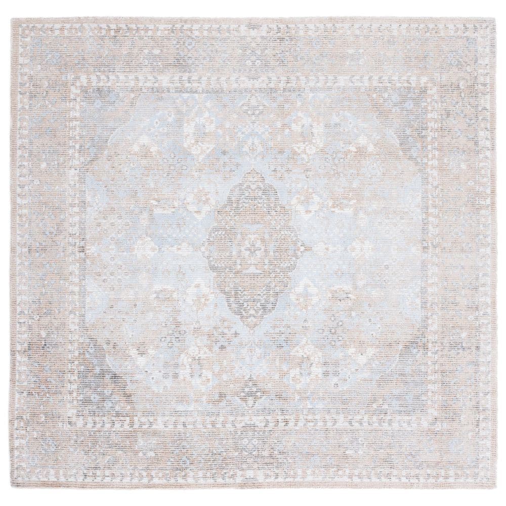 Restoration Vintage Beige/Sand 4 ft. x 4 ft. Ornate Border Square Area Rug price history on PriceWatchPro