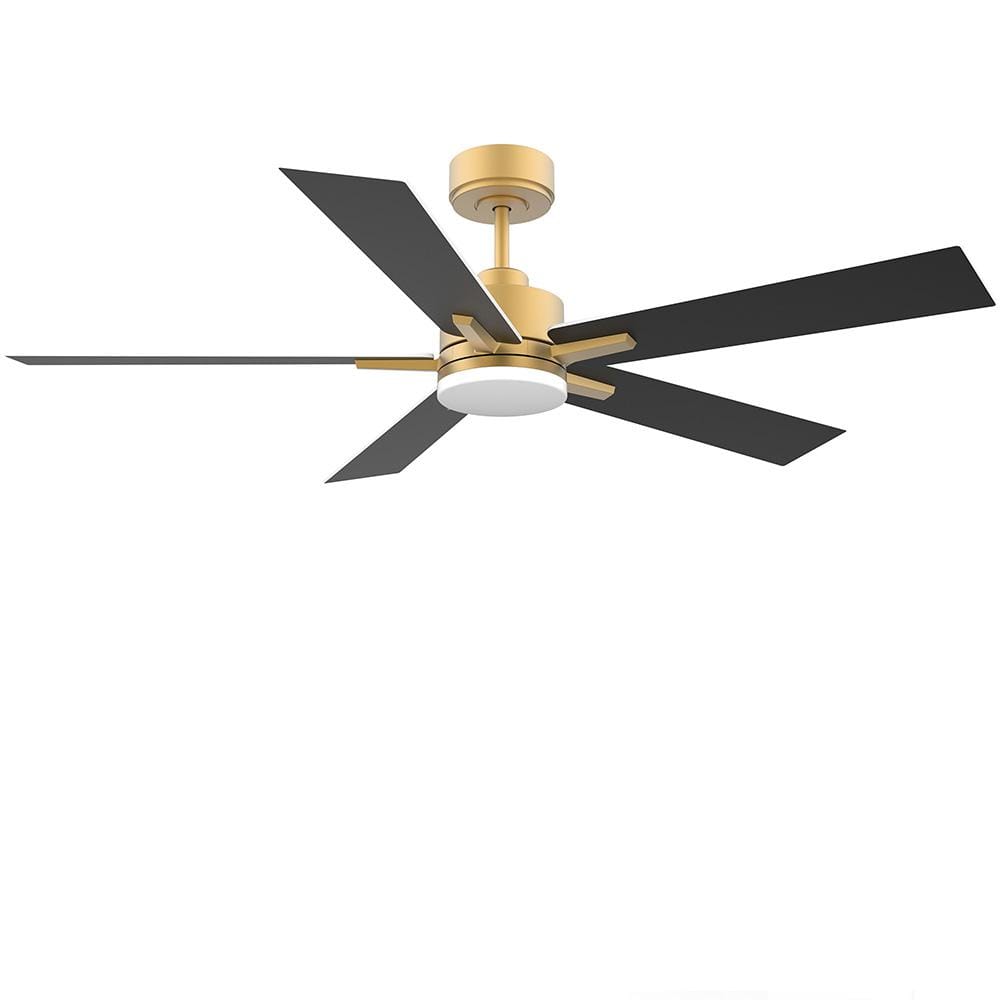 52 in. Intelligent Control Gold 6 Speed Black 2 Size Downrod Mount Standard Ceiling Fan with 3CCT Dimmable Light price history on PriceWatchPro