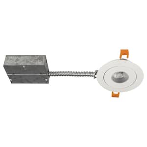 Slim 4 in. Matte White Multi-Directional Intergrated LED Recessed Fixture Kit