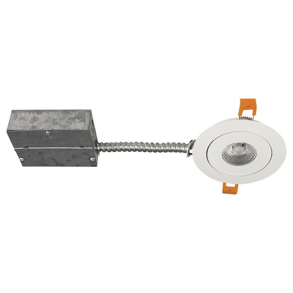 BAZZ Slim 4 in. Matte White Multi-Directional Intergrated LED Recessed Fixture Kit