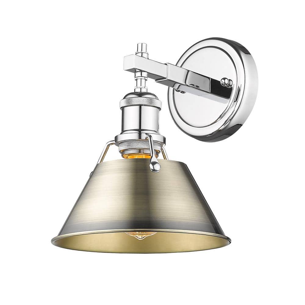 Orwell 7.5 in. 1-Light Chrome and Aged Brass Wall Sconce price history on PriceWatchPro