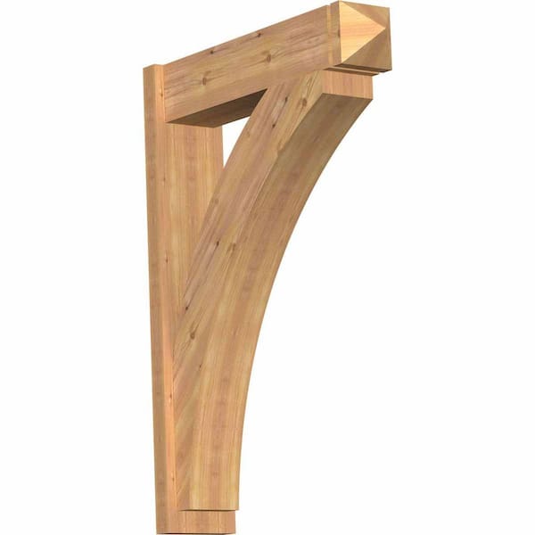 Ekena Millwork 8 in. x 44 in. x 32 in. Western Red Cedar Thorton Arts and Crafts Smooth Outlooker