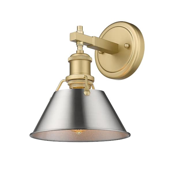 Golden Lighting Orwell 7.5 in. 1-Light Brushed Champagne Bronze and Pewter Wall Sconce