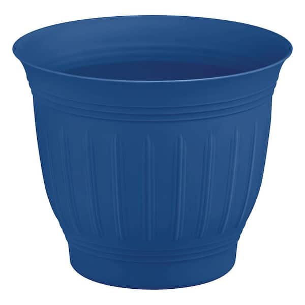 Vigoro 8 in. Eleanor Classic Blue Colonnade Plastic Planter (8 in. D x 7.5 in. H)