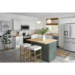 6 ft. L x 39 in. D Unfinished Hevea Butcher Block Island Countertop in With Standard Edge