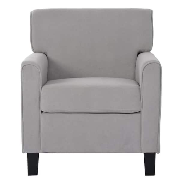 Tatahance 28.7 in. D x 27.6 in. W x 33.5 in. H Gray Polyester Upholstered Accent Chair with Cushion
