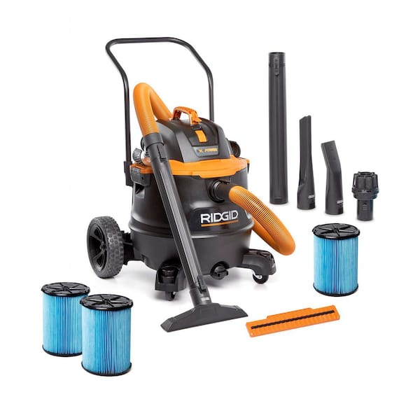 16 Gal. 7.0 Peak HP NXT Power Shop Vacuum HD1900 Wet Dry Vac with Cart, 2 Additional Filters, Pro Hose, and Accessories