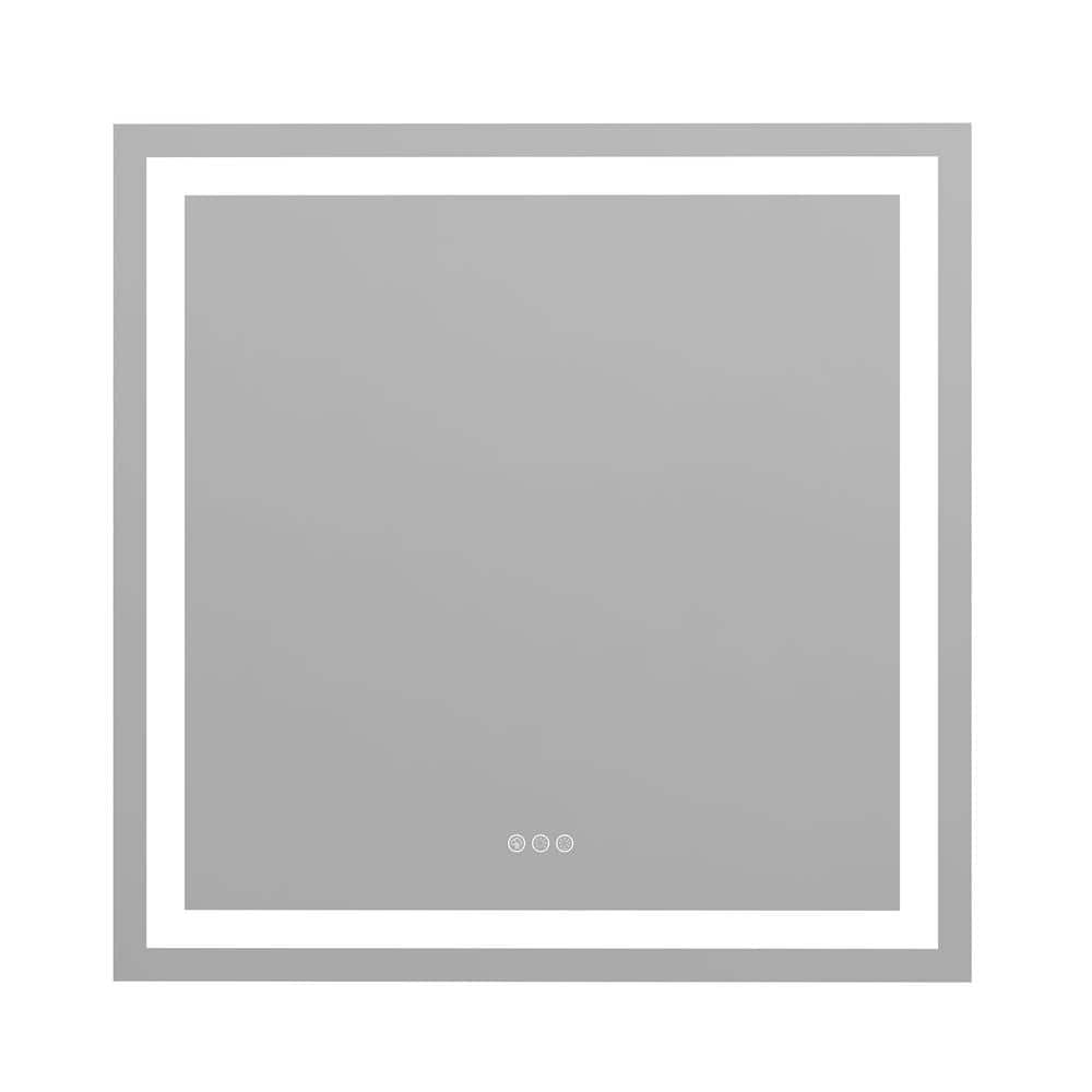 36 in. W x 36 in. H Square Frameless Anti-Fog Wall-Mounted LED Bathroom Vanity Mirror in Tempered Glass price history on PriceWatchPro