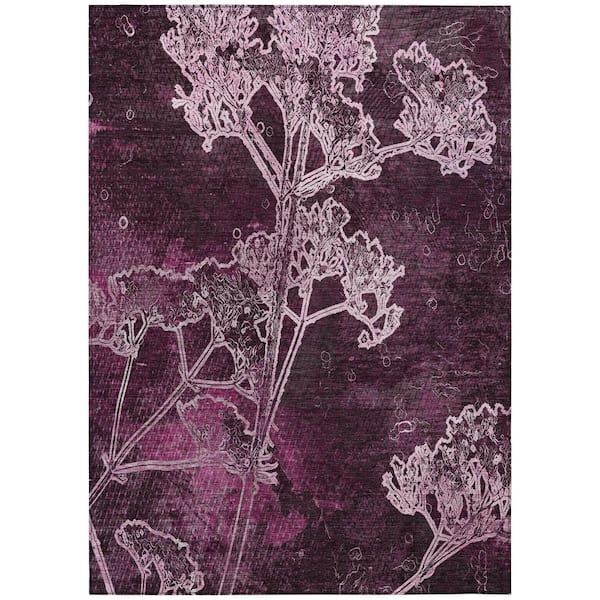 Chantille Machine Washable Indoor/Outdoor Abstract ACN2239 Eggplant 2 ft. 6 in. x 3 ft. 10 in. Area Rug