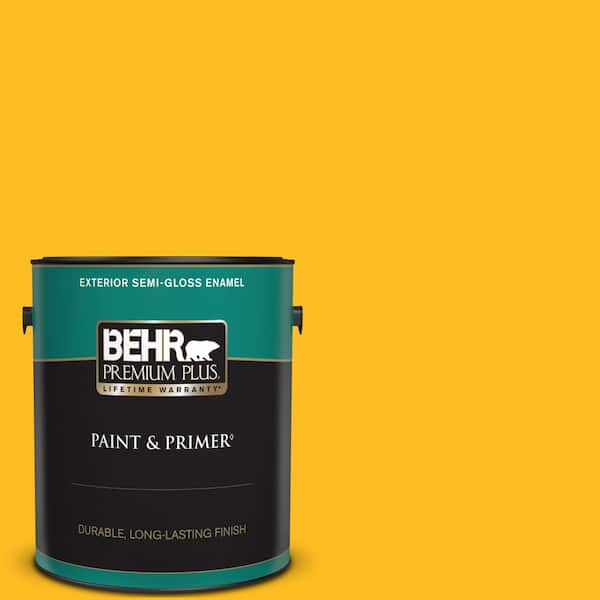 BEHR PREMIUM PLUS 1 gal. #320B-7 Macaw Semi-Gloss Enamel Exterior Paint & Primer