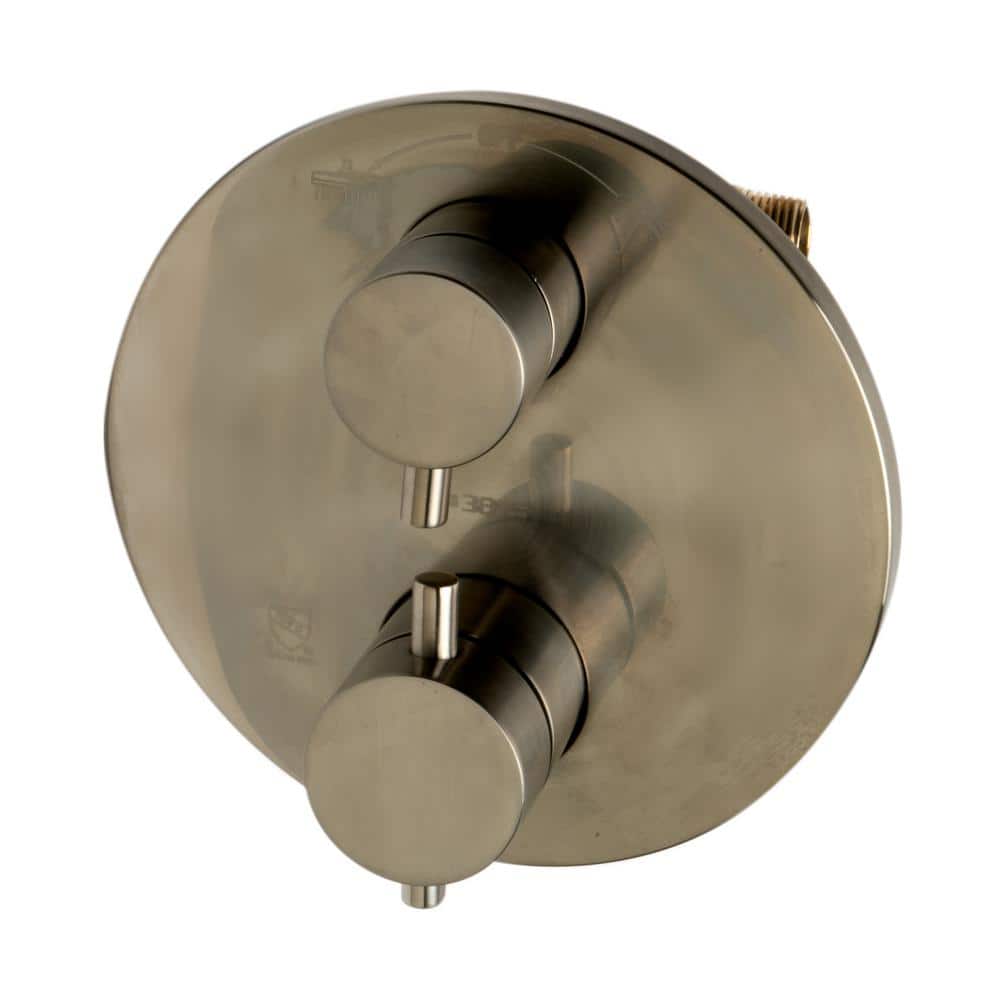 Brushed Nickel Adjustable Height Rain Shower System with Handheld