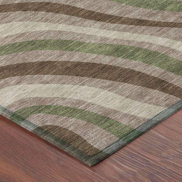 Chantille Machine Washable Indoor/Outdoor Abstract ACN2490 Chocolate 9 ft. x 12 ft. Area Rug