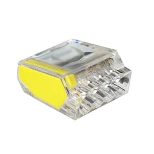PushGard 4-Port Push-In Connector, Yellow (10-Pack) Case of 10