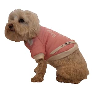 Small Pink Varsity-Buckled Collared Pet Coat