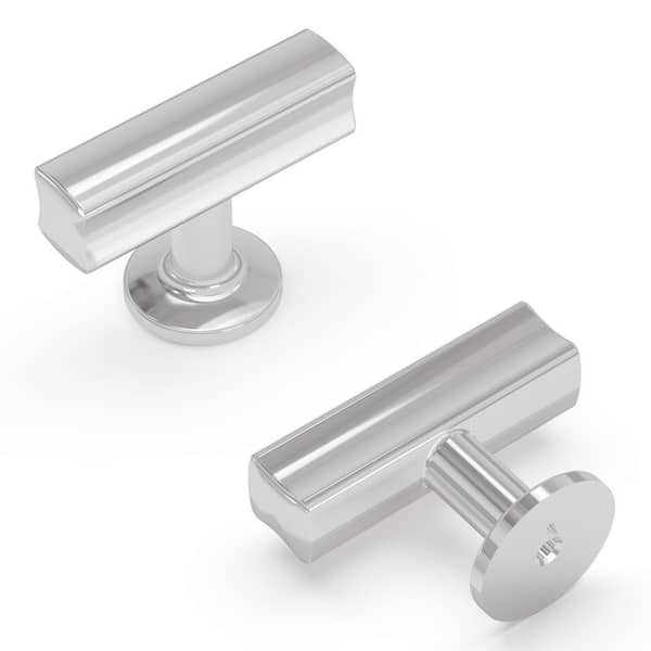 HICKORY HARDWARE Woodward 1-15/16 in. x 15/16 in. Chrome Cabinet T-Knob (10-Pack)