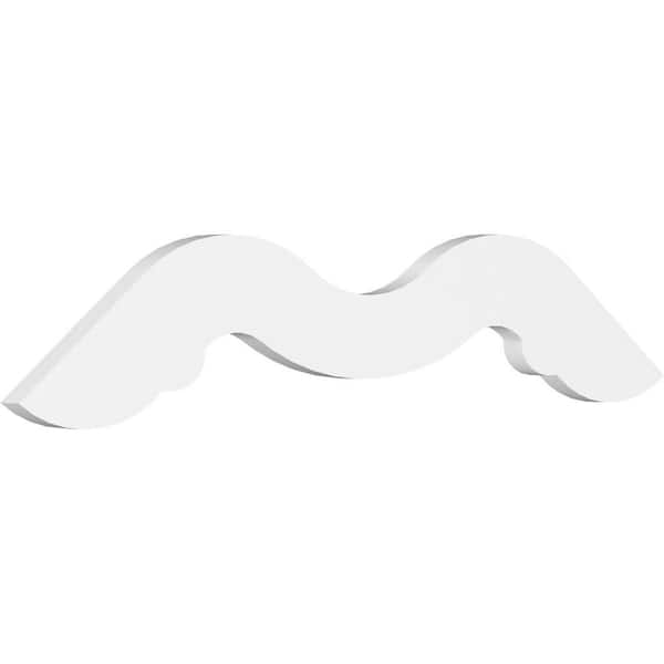 Ekena Millwork 1 in. x 36 in. x 13-1/2 in. (9/12) Pitch Midway Gable Pediment Architectural Grade PVC Moulding