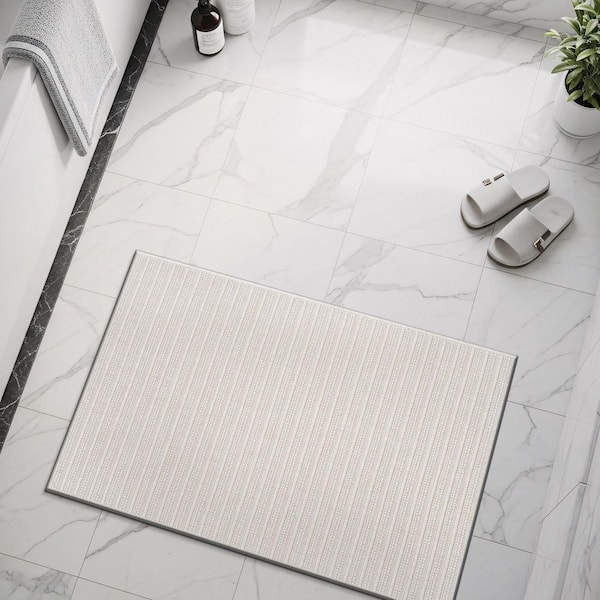 Lomira Bone 2 ft. x 3 ft. Striped Washable Easy Jute Indoor Area Rug