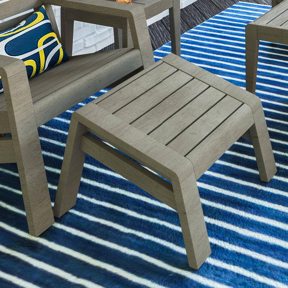 Sustain Gray Acacia Wood Outdoor Ottoman