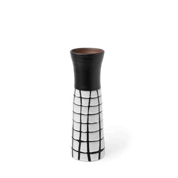 HomeRoots 24 in. Multi-Colored Ceramic Cylinder Decorative Vase