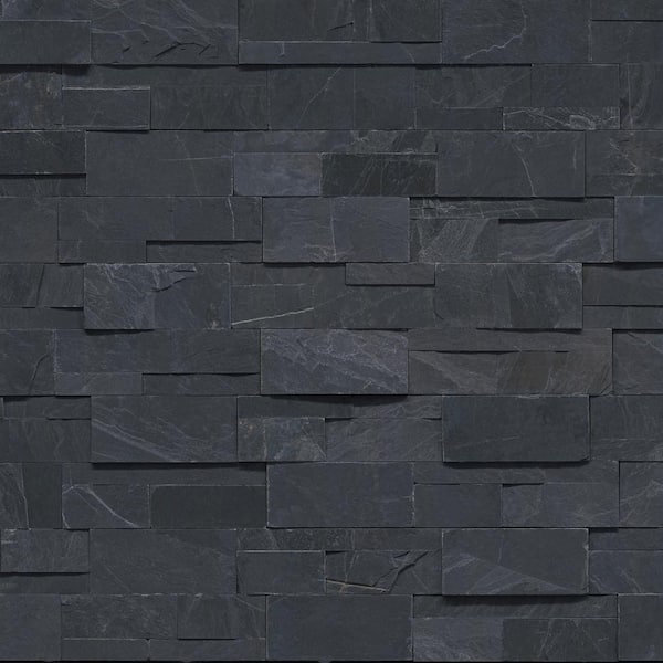 XL Premium Black Ledger Panel 9 in. x 24 in. Splitface Slate Wall Tile (36 cases/162 sq. ft. /pallet)