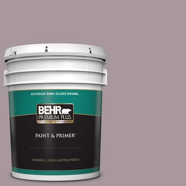 BEHR PREMIUM PLUS 5 gal. #N110-3 Fig Preserves Semi-Gloss Enamel Exterior Paint & Primer