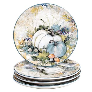 9 in. Harvest Gatherings Multicolored Earthenware Dessert Plate (Set of 4)