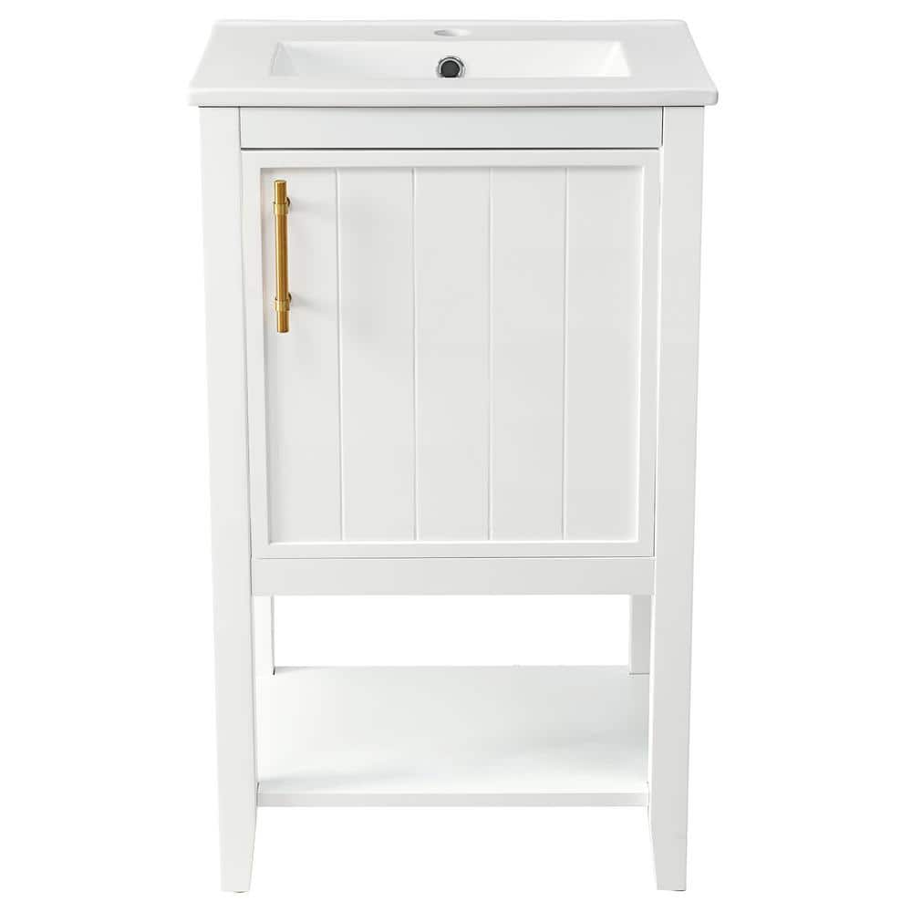 20 in. W x 15.5 in. D x 33.5 in. H Single Sink Freestanding Bath Vanity in 