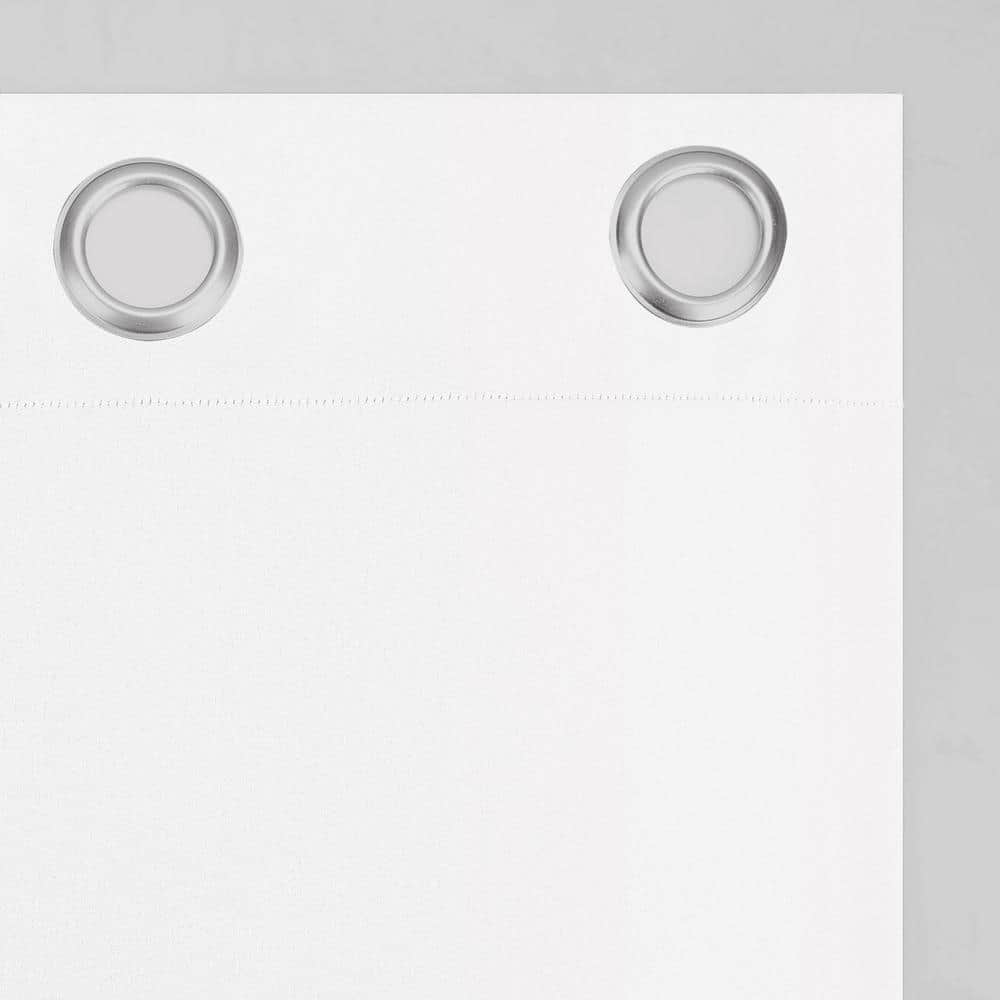 White Light-Filtering Polyester Grommet Curtain Panel 54"x63"