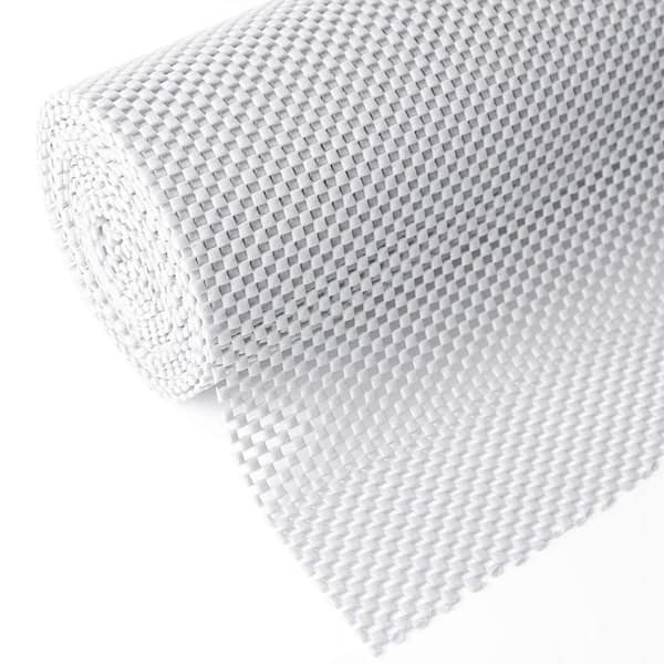 12 in. x 20 ft. PVC Non-Adhesive Roll Drawer Liners, Shelving Liner for Kitchen cabinets,Storage, Desks, White