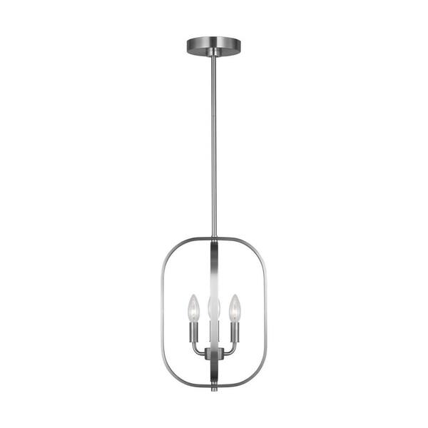 Generation Lighting - Loretto 3-Light Brushed Nickel Transitional Dimmable Lantern Chandelier