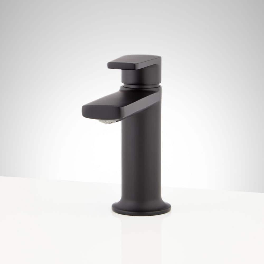 SIGNATURE HARDWARE Berwyn Single Handle Bathroom Faucet with Drain Kit Included in Matte Black